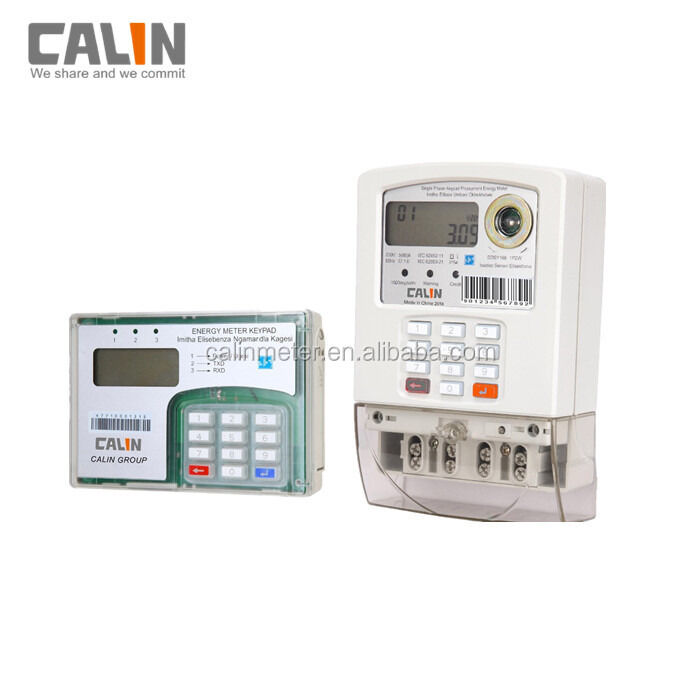 UV Stable Polycarbonate Prepaid Electric Token Meter 220V
